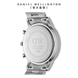 Daniel Wellington Iconic Chronograph Link Black Dial Silver Steel Strap Watch For Men  - DW00100645