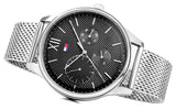 Tommy Hilfiger Damon Quartz Chronograph Black Dial Silver Mesh Bracelet Watch for Men - 1791415