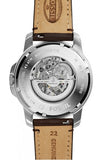 Fossil Grant Automatic Skeleton Black Dial Brown Leather Strap Watch for Men - ME3100