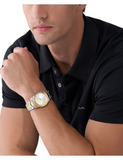Michael Kors Everest Three Hand Silver Dial Two Tone Steel Strap Watch For Men - MK9141