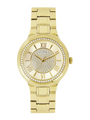 Guess Madison Diamonds Gold Dial Gold Steel Strap Watch for Women - W0637L2