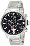 Tommy Hilfiger Jackson Chronograph Blue Dial Silver Steel Strap Watch for Men - 1791242