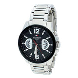 Tommy Hilfiger Decker Quartz Black Dial Silver Steel Strap Watch for Men - 1791472