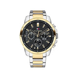 Tommy Hilfiger Decker Chronograph Black Dial Two Tone Steel Strap Watch for Men - 1791559