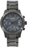 Guess Atlas Quartz Grey Dial Grey Steel Strap Watch For Men - W0668G2