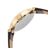 Guess Park Avenue Quartz Gold Dial Black Leather Strap Watch For Women - W0838L1