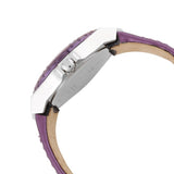 Guess Limelight Quartz Silver Dial Purple Leather Strap Watch For Women - W0775L6