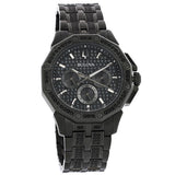 Bulova Octova Chronograph Black Crystal Dial Black Steel Strap Watch for Men - 98C134