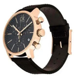 Calvin Klein City Chronograph Grey Dial Brown Leather Strap Watch for Men - K2G276G3