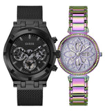 Guess Lily Analog Purple Dial Purple Steel Strap Watch For Women - GW0528L4