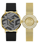 Guess Dream Quartz Gold Dial Gold Mesh Strap Watch For Women - GW0550L2