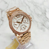 Michael Kors Camille Multifunction White Dial Rose Gold Steel Strap Watch For Women - MK6845