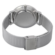 Emporio Armani Gianni T Bar Mother of Pearl Dial Silver Steel Strap Watch For Women - AR1955
