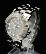 Marc Jacobs Rock Crystal Grey Dial Grey Steel Strap Watch for Women - MBM8596