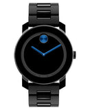 Movado Bold TR90 Black Dial Black Steel Strap Watch for Men - 3600099