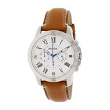 Fossil Grant Chronograph White Dial Brown Leather Strap Watch for Men - FS5060