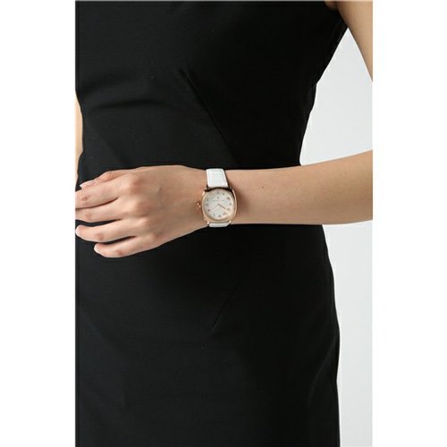 Marc Jacobs Mandy White Dial White Leather Strap Watch for Women