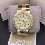 Michael Kors Dylan Quartz Gold Dial Gold Steel Strap Watch For Women - MK5861