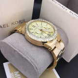 Michael Kors Dylan Quartz Gold Dial Gold Steel Strap Watch For Women - MK5861