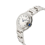 Cartier Ballon Bleu De Cartier Diamonds White Dial Silver Steel Strap Watch for Women - W4BB0015