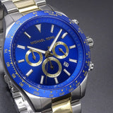 Michael Kors Layton Chronograph Blue Dial Two Tone Steel Strap Watch For Men - MK8825