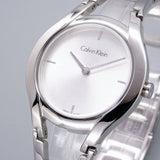 Calvin Klein Class White Dial Silver Steel Strap Watch for Women - K6R23126