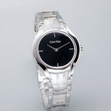 Calvin Klein Class Black Dial Silver Steel Strap Watch for Women - K6R23121