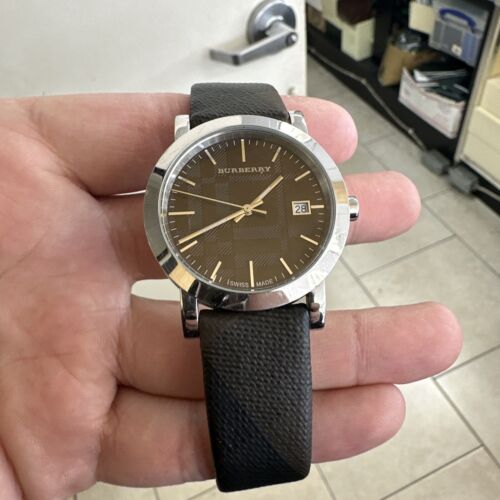Burberry Smoked Brown Dial Brown Leather Strap Watch for Women
