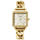 Guess Vanity Diamonds Silver Dial Gold Steel Strap Watch for Women - W1030L2