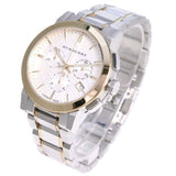 Burberry The City White Dial Two Tone Steel Strap Watch for Men - BU9751