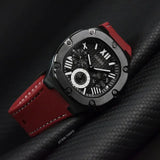 Guess Headline Multifunction Grey Dial Burgundy Silicone Strap Watch For Men - GW0571G4