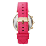 Michael Kors Parker White Dial Pink Leather Strap Watch for Women - MK2297