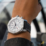 Breitling Super Avenger Chronograph 48 White Dial Black Nylon Strap Watch for Men - A133751A1A1X1