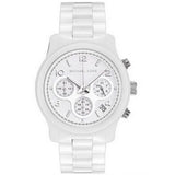 Michael Kors Runway White Ceramic Dial White Steel Strap Watch for Women - MK5161