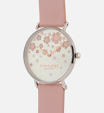 Coach Perry Silver Dial Pink Leather Strap Watch For Women - 14503325