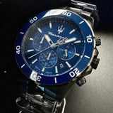 Maserati Competizione Chronograph Blue Dial Black Steel Strap Watch For Men - R8873600005