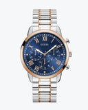 Guess Hendrix Chronograph Blue Dial Two Tone Steel Strap Watch for Men - W1309G4