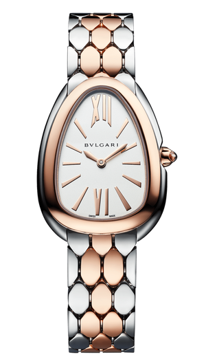 Bvlgari Serpenti Seduttori White Dial Two Tone Steel Strap Watch for Women - SERPENTI103277