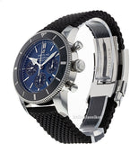 Breitling Superocean Heritage B01 Chronograph 44 Blue Dial Black Mesh Bracelet Watch for Men - AB0162121C1S1