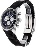 Breitling Superocean Heritage B01 Chronograph 44 Black Dial Black Mesh Bracelet Watch for Men - AB0162121B1S1