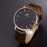 Daniel Wellington Bristol Black Dial Brown Leather Strap Watch For Men - DW00100125