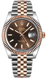 Rolex Datejust 41 Oyster Chocolate Dial Two Tone Oystersteel & Everose Gold Jubilee Bracelet Watch for Men - M126331-0002