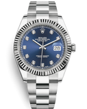 Rolex Datejust 41 Oyster Blue Dial Two Tone Oystersteel & White Gold Strap Watch for Men - M126334-0015