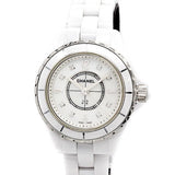 Chanel J12 Diamonds Quartz Mother of Pearl White Dial White Steel Strap Watch for Women - J12 H2570