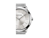 Calvin Klein Minimal White Dial Silver Mesh Bracelet Watch for Men - K3M22126