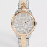 Michael Kors Runway Mercer Crystals Silver Dial Two Tone Steel Strap Watch For Women - MK6716