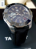 Jam Tangan Tag Heuer Aquaracer Calibre 5 Moon Black Dial Black Nylon Strap untuk Pria - WAY201J.FC6370