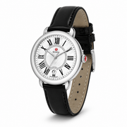 Michele Serein Mother of Pearl Dial Black Leather Strap Watch for Women - MWW21B000011