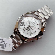 Michael Kors Bradshaw Chronograph Silver Dial Silver Steel Strap Watch for Men - MK5535