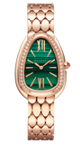 Bvlgari Serpenti Seduttori Diamonds Green Dial Rose Gold Steel Strap Watch for Women - SERPENTI103273